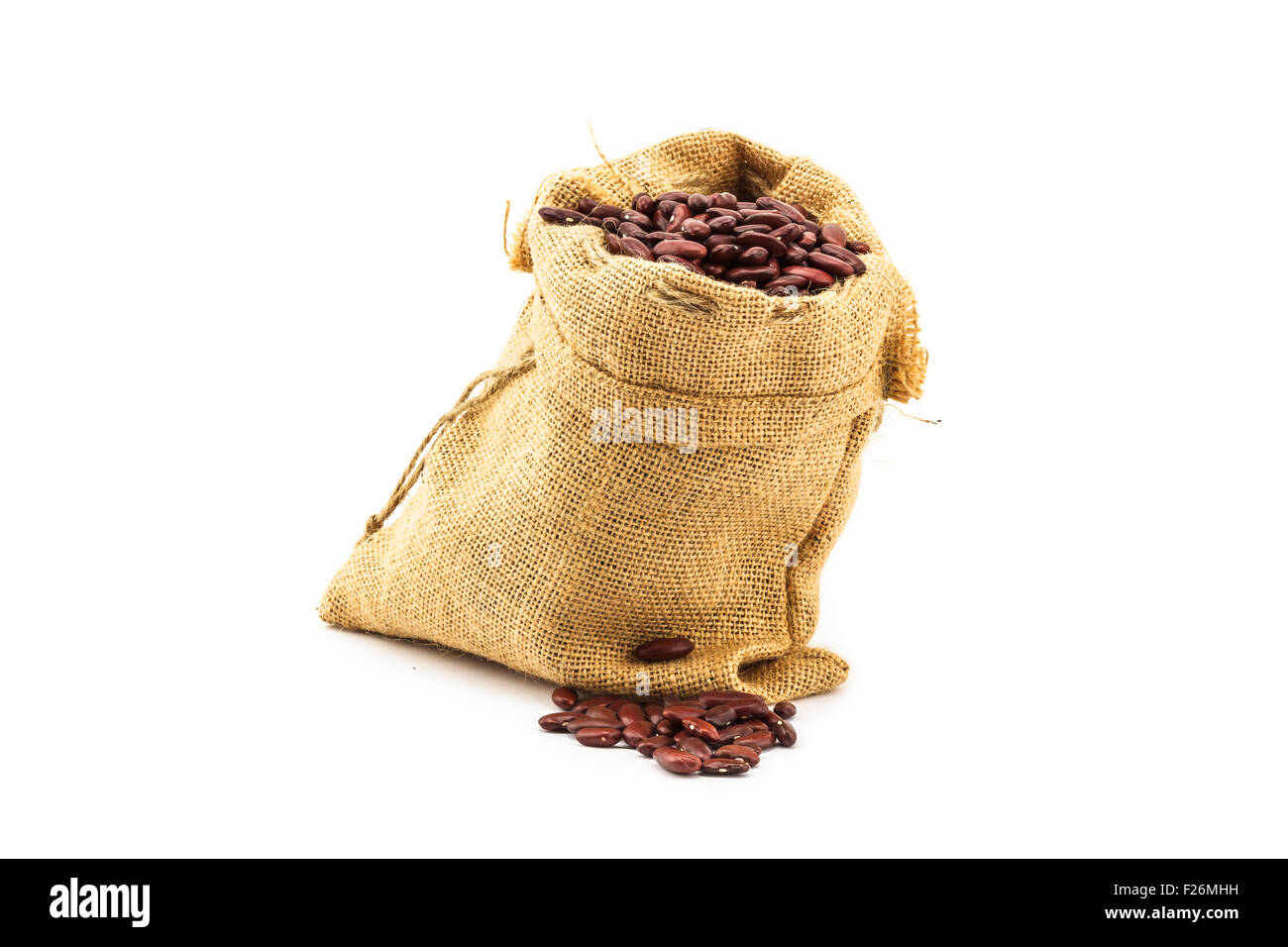Uncooked red kidney bean on white background Stock Photo