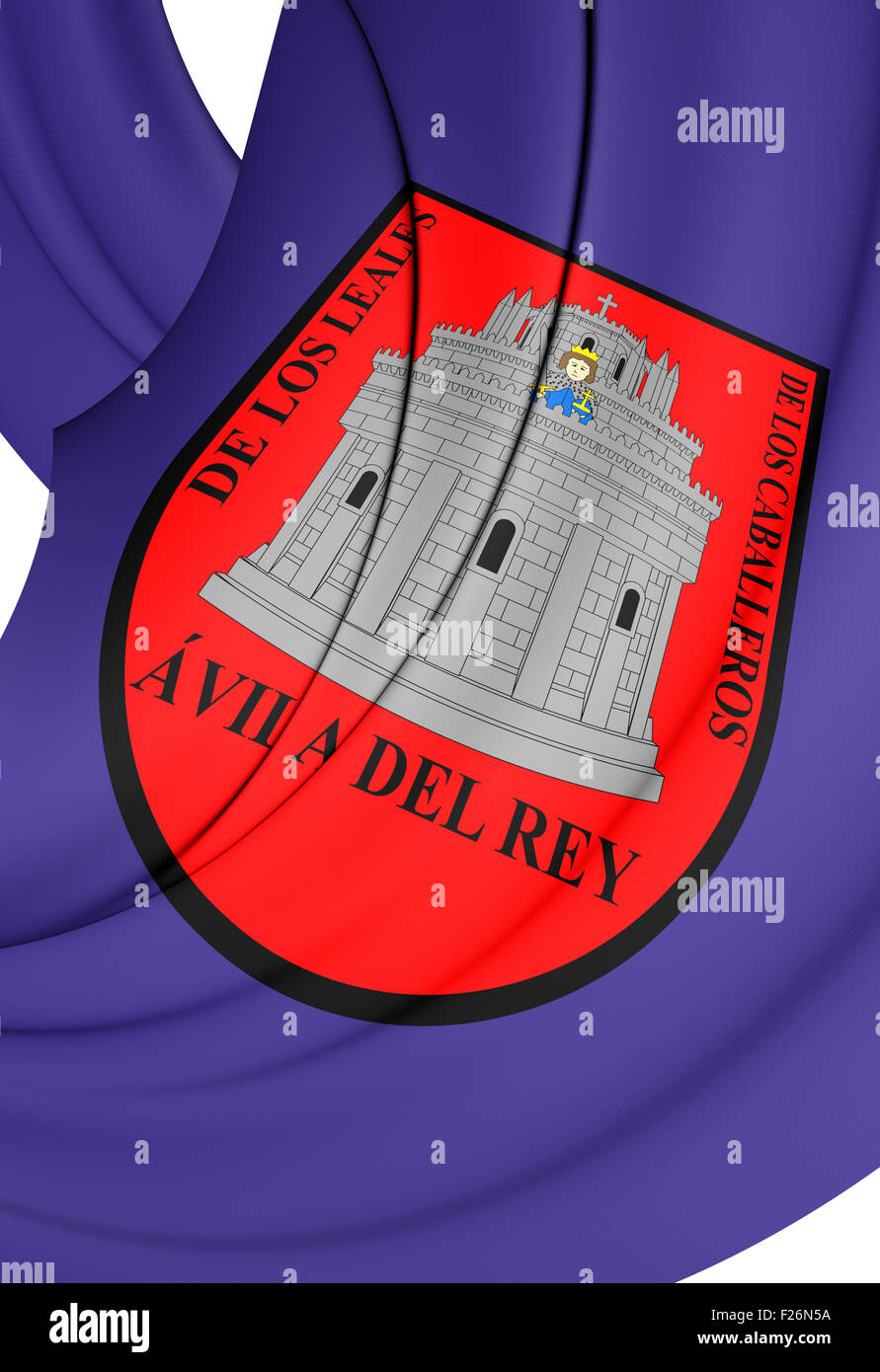 3D Flag of Avila City, Spain. Close Up Stock Photo Alamy
