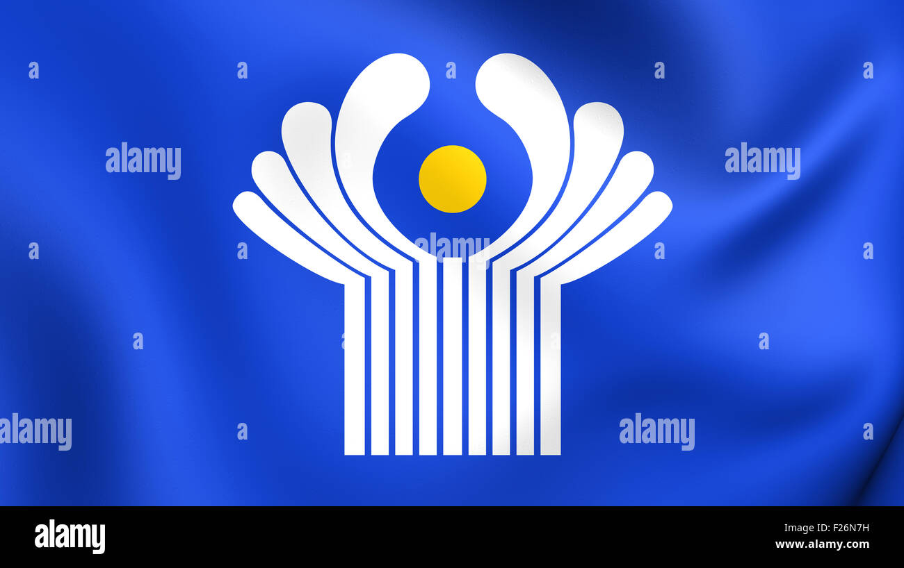 Commonwealth of Independent States Flag. Close Up. Stock Photo