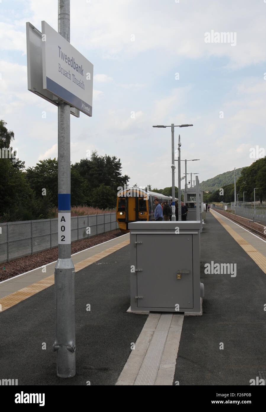 Train arriving at Tweedbank terminus of Borders Railway Scotland September 2015 Stock Photo Alamy Train arriving at Tweedbank terminus of Borders Railway Scotland September 2015 Stock Photo Alamy