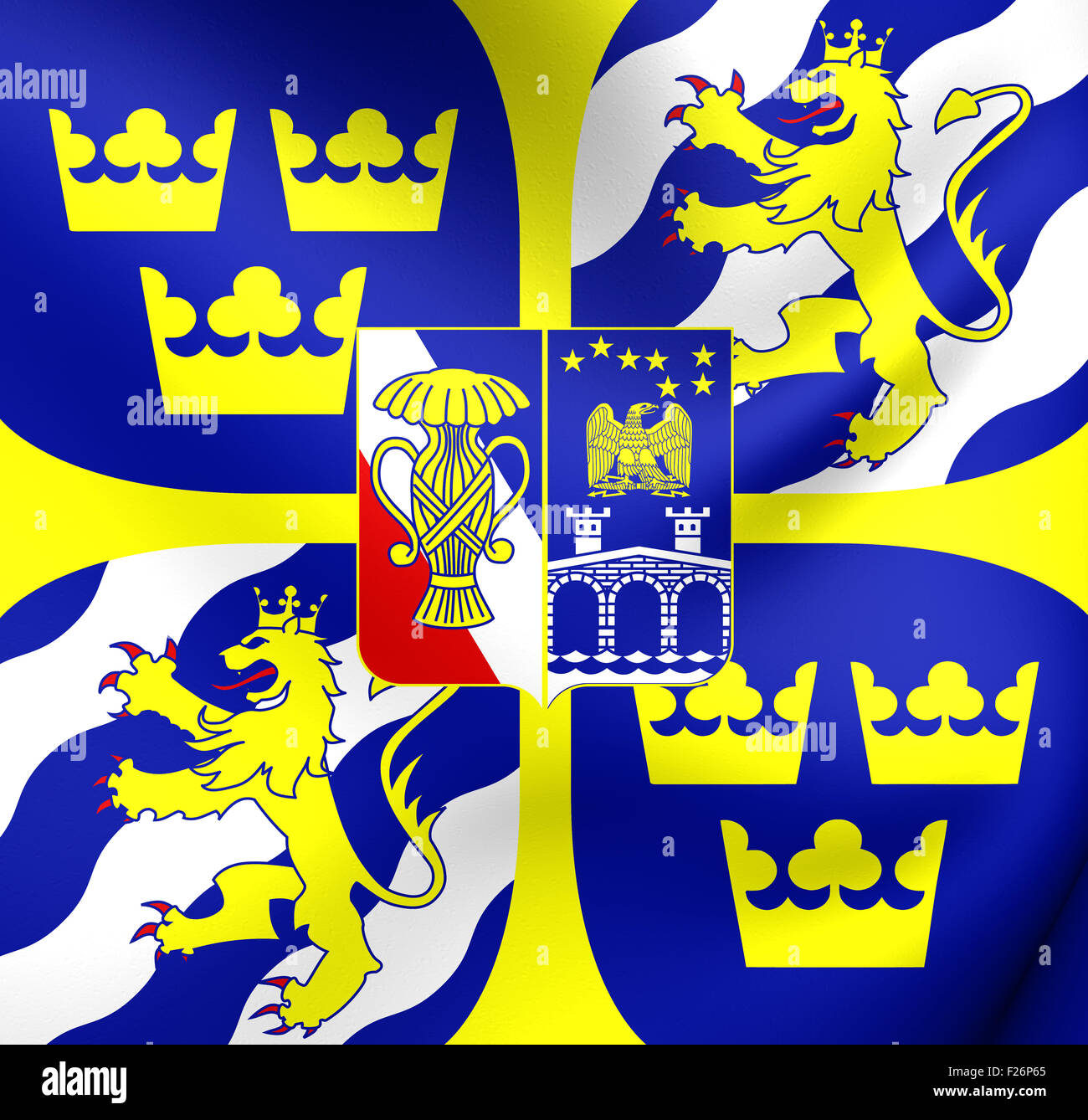King of Sweden Personal Command Sign. Close Up. Stock Photo