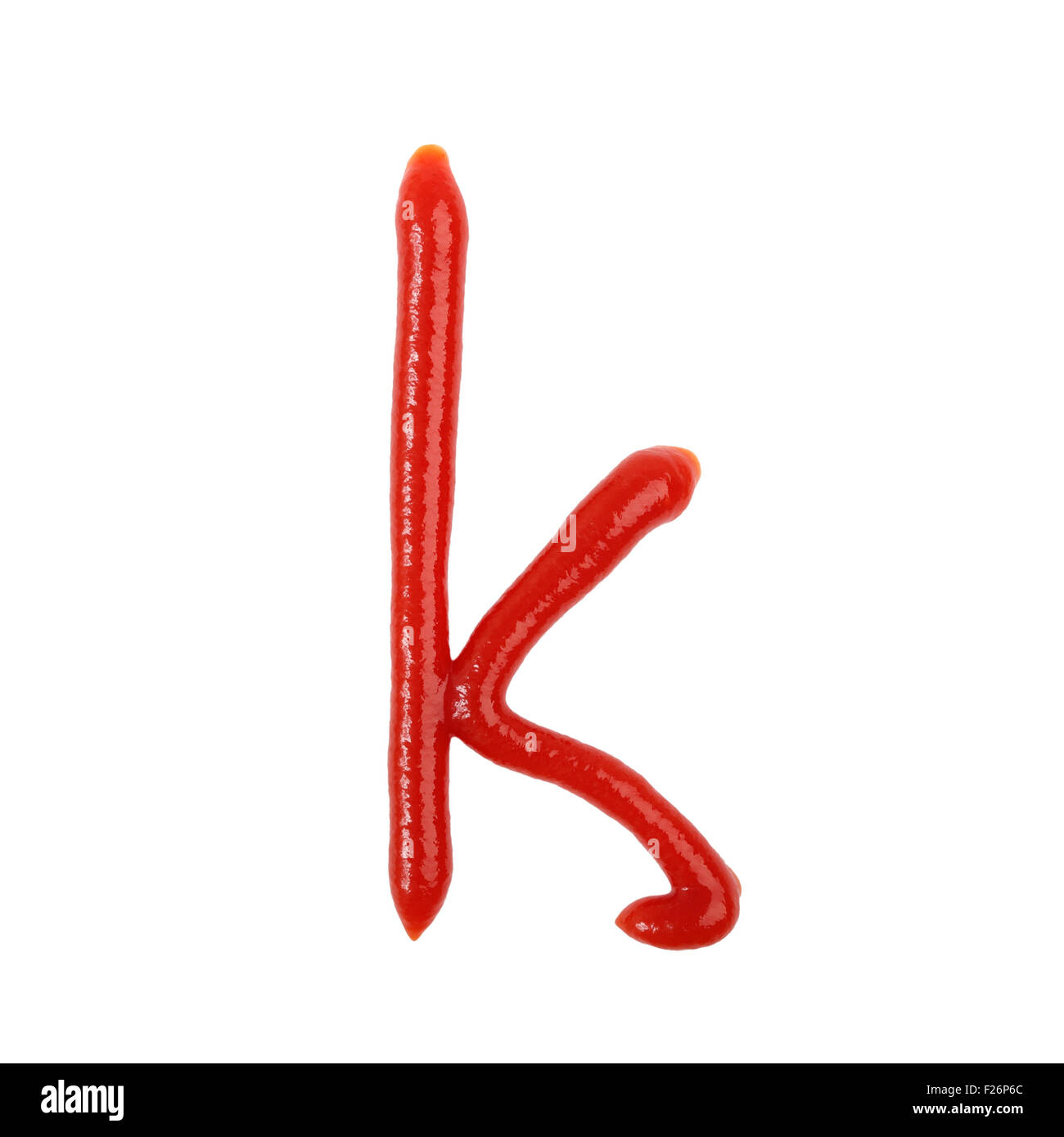 Ketchup Small Letter K Stock Photo