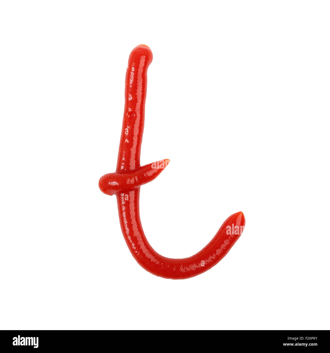 Ketchup Small Letter T Stock Photo - Alamy