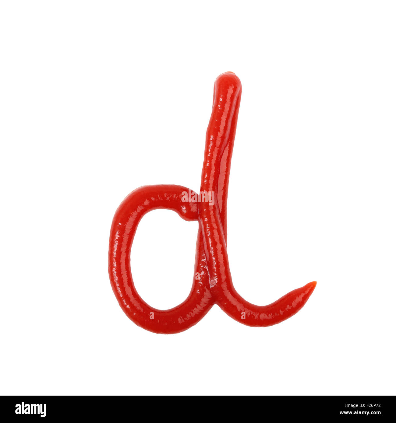 Ketchup Small Letter D Stock Photo