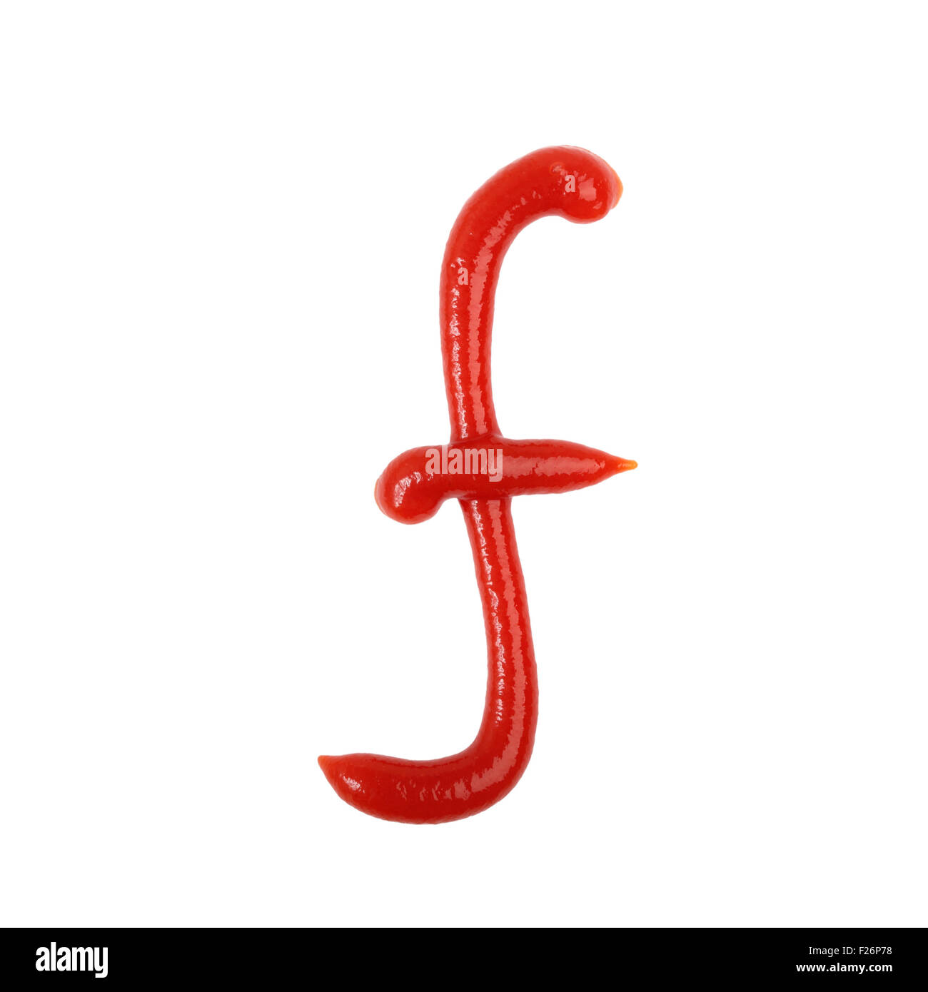 Ketchup Small Letter F Stock Photo