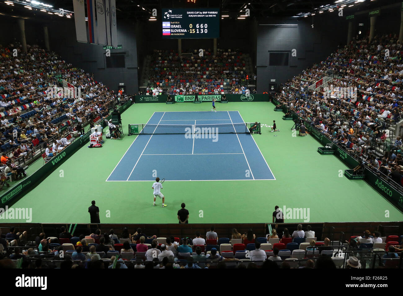 The Davis Cup (Tennis world cup) Israel Vs Slovenia Stock Photo