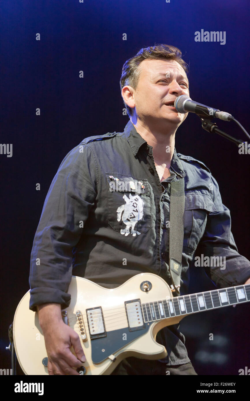 James Dean Bradfield of the Manic Street Preachers performing on the main stage at the On Blackheath Music Festival Stock Photo