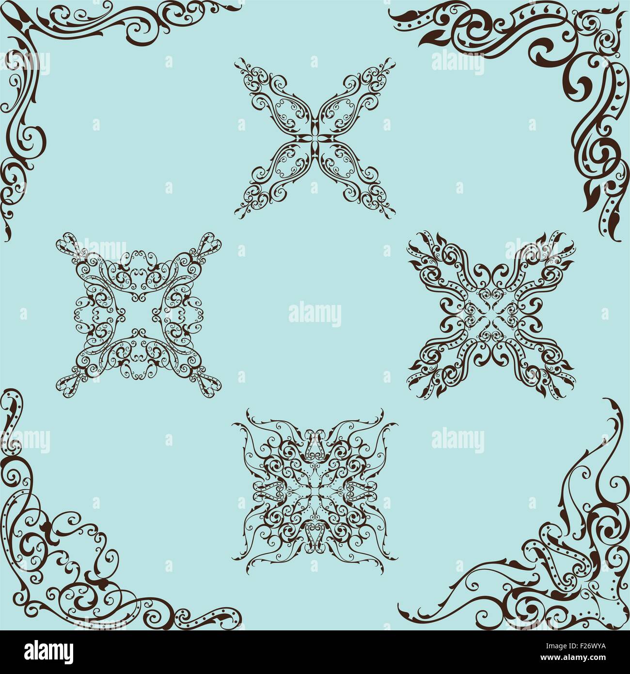 Vintage corner set is on blue Stock Vector Image & Art - Alamy