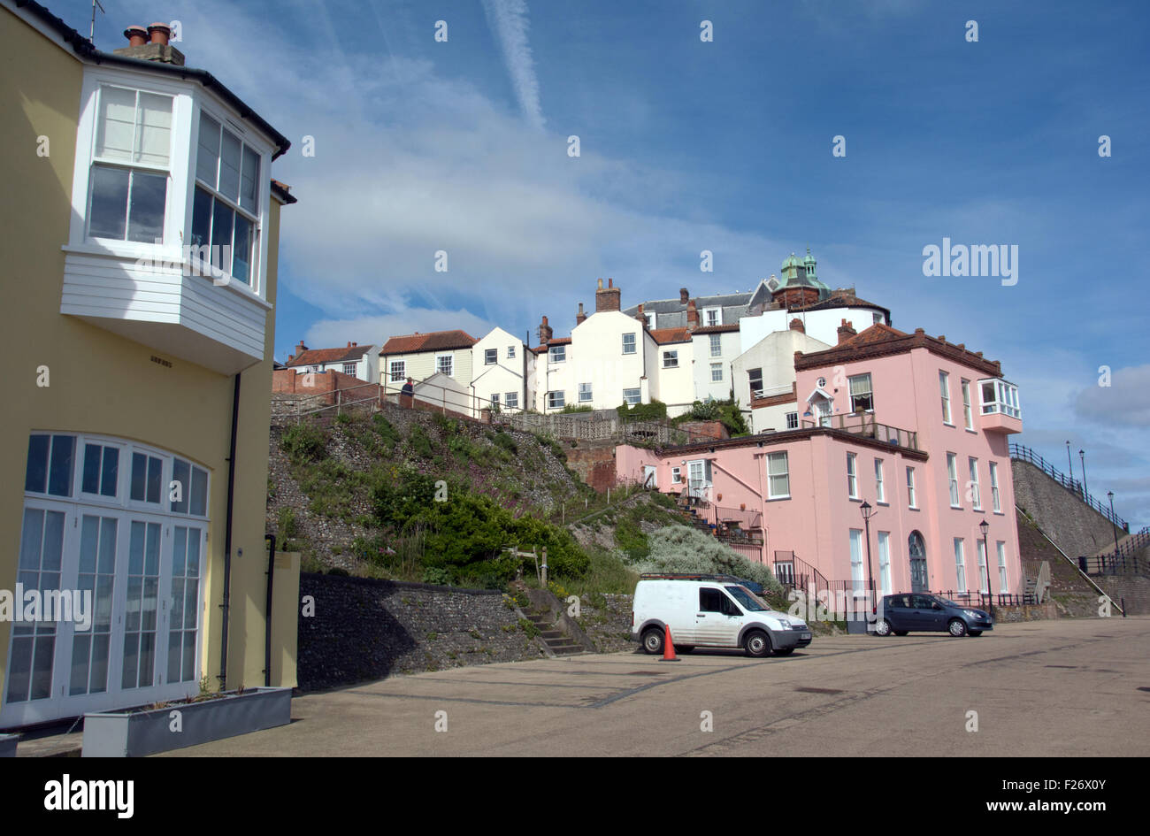 NORFOLK; CROMER; HOUSES ALONG THE PROMENADE