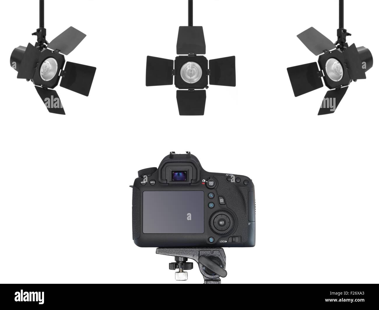 Studio lighting equipment isolated against a white background Stock ...