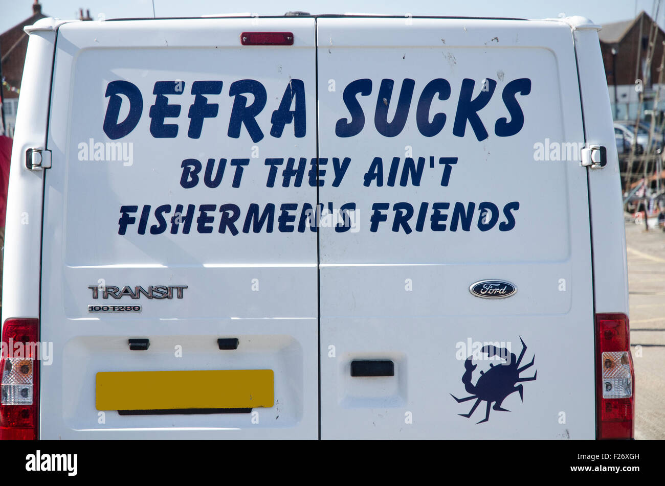 Defra Sucks but they ain't fishermen's friends Stock Photo