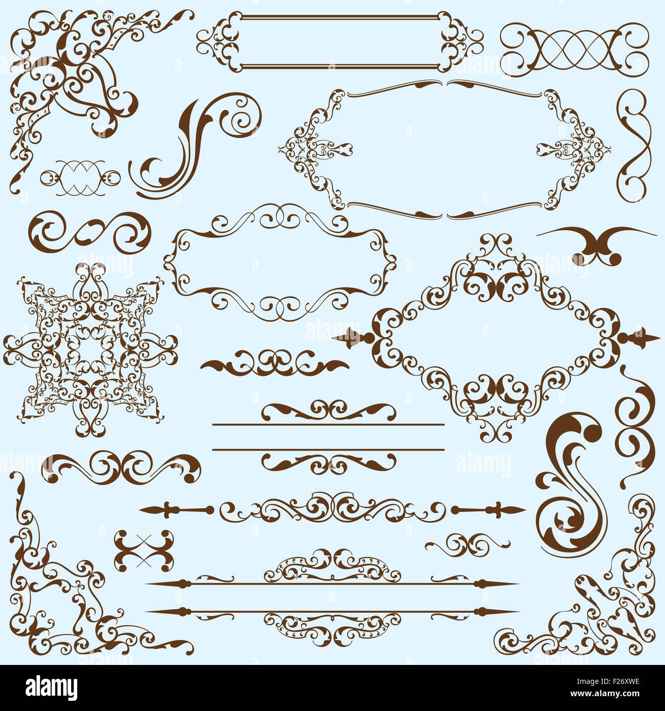 Baroque art set is on blue Stock Vector Image & Art - Alamy