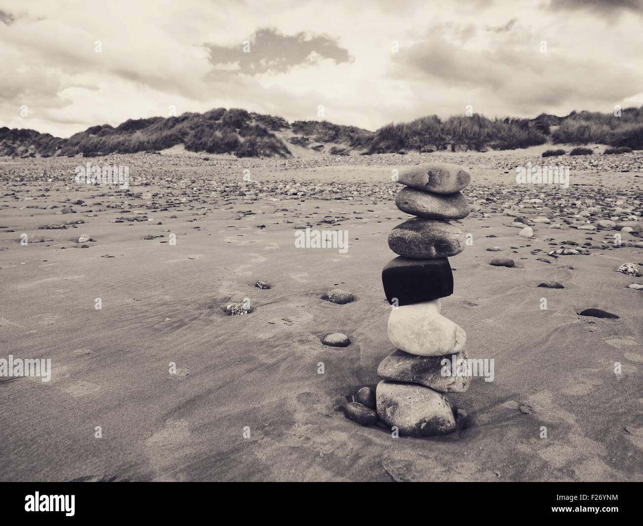 Stones on Gower Beach Stock Photo