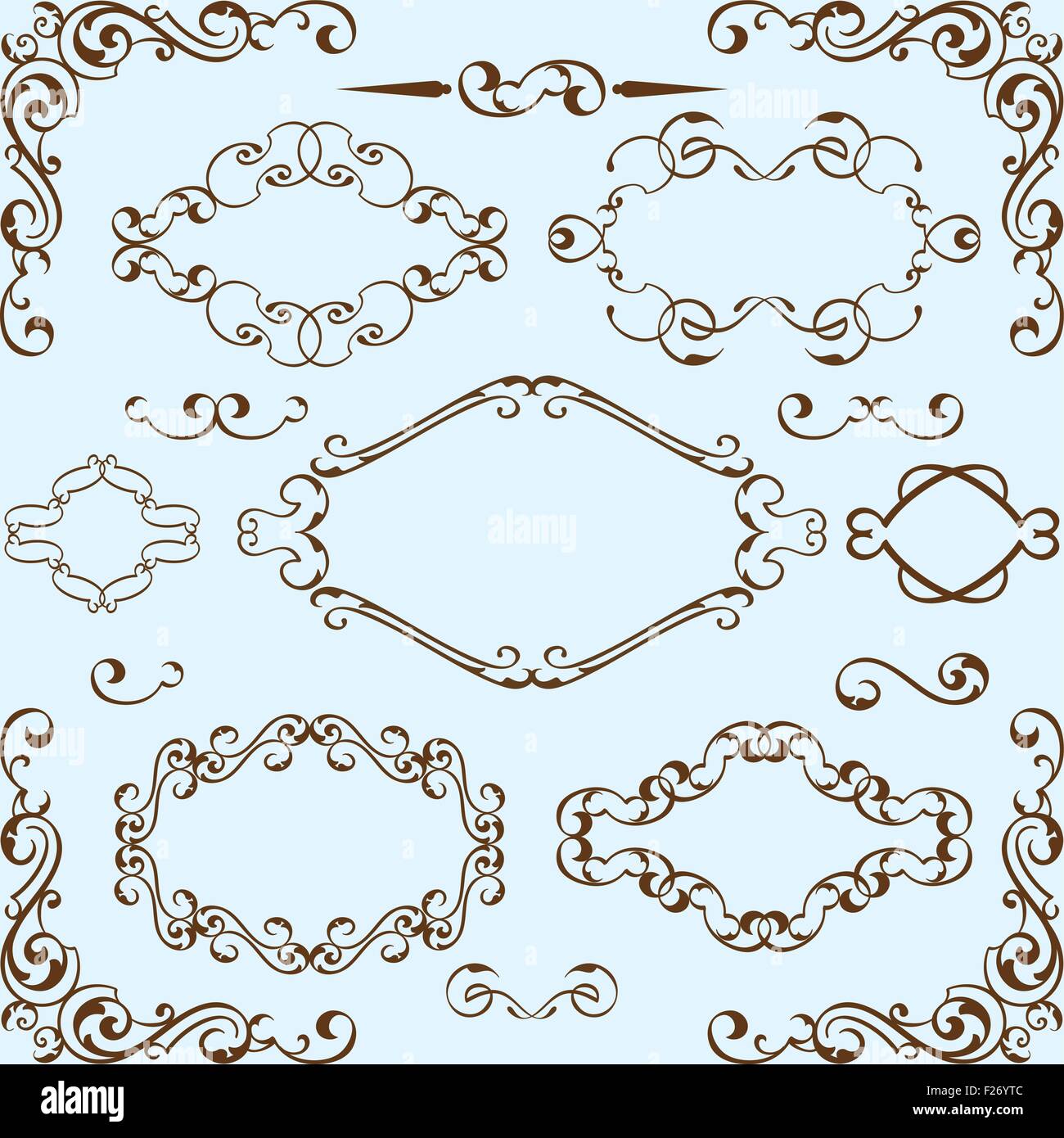 Baroque new perfect set on blue Stock Vector Image & Art - Alamy