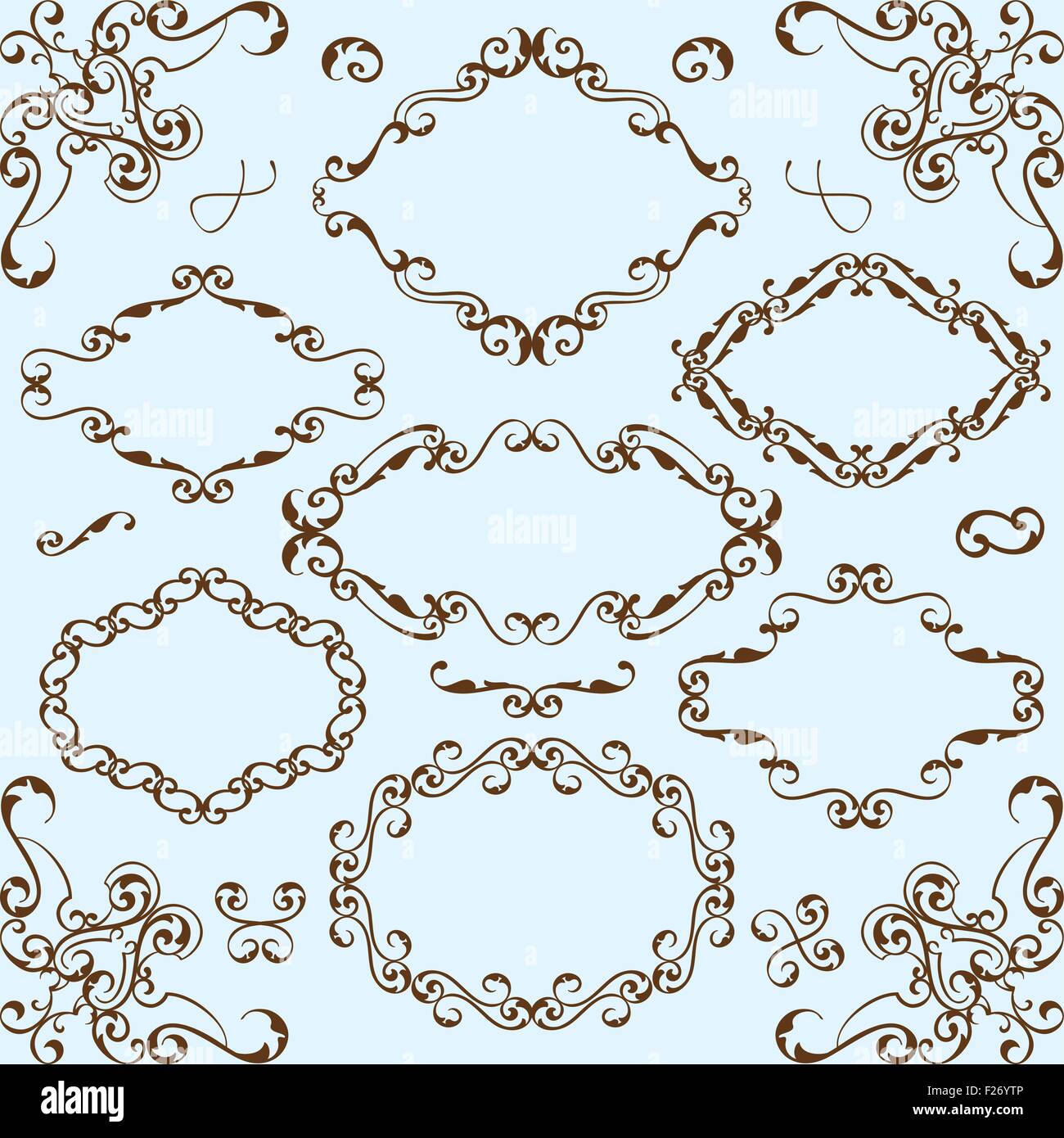 Baroque style set is on blue Stock Vector Image & Art - Alamy