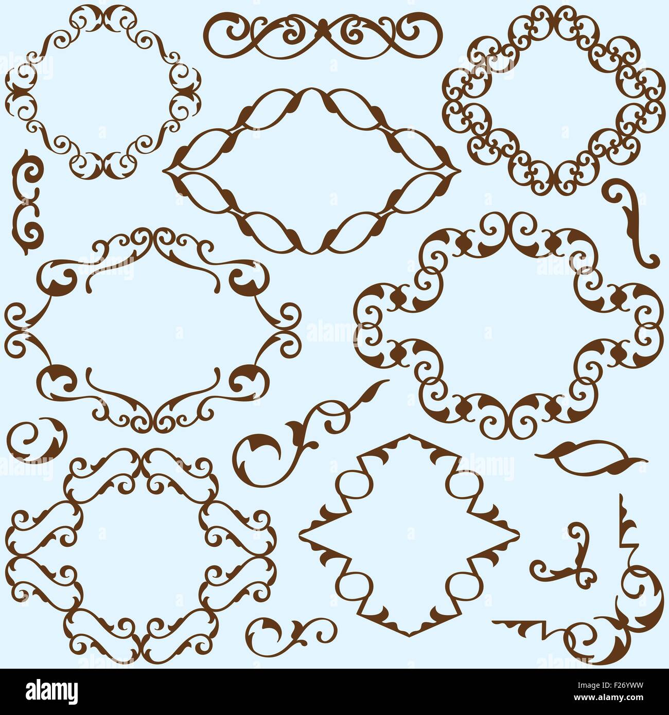 Ornate victorian set is on blue Stock Vector Image & Art - Alamy