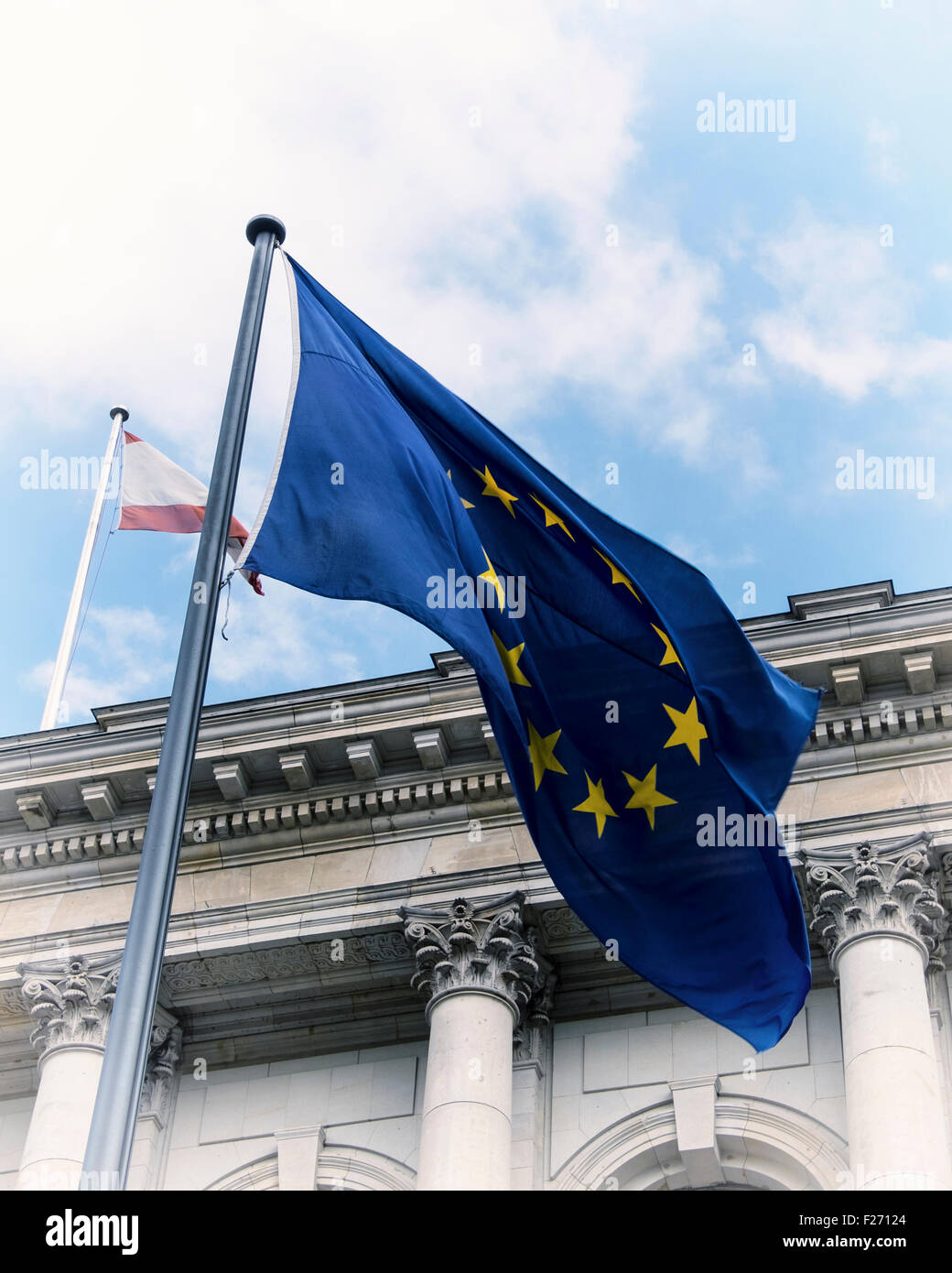 European Flag In Front Of The Berlin Abgeordnetenhaus House Of