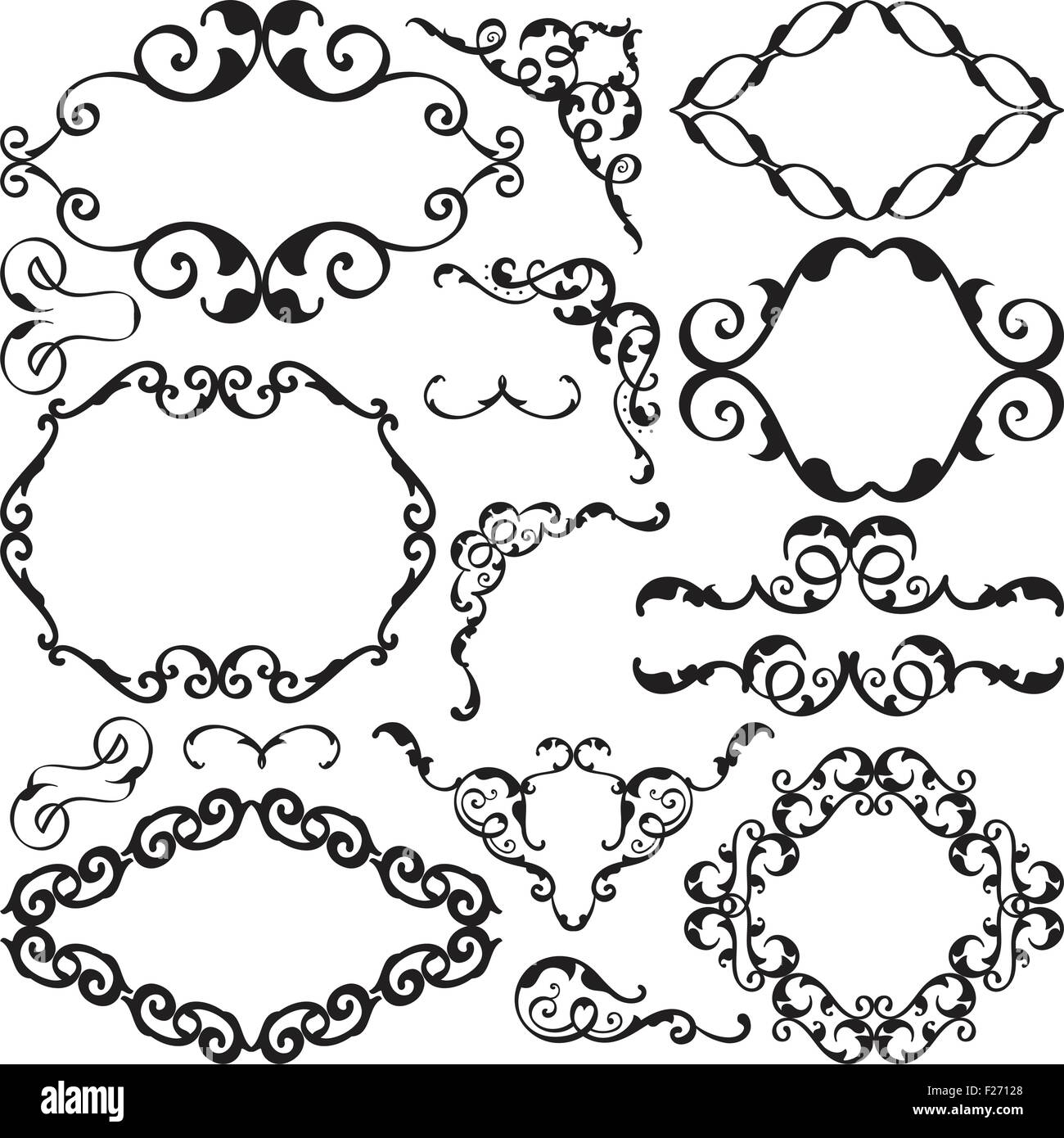 Baroque art nice ornate set is on white Stock Vector Image & Art - Alamy