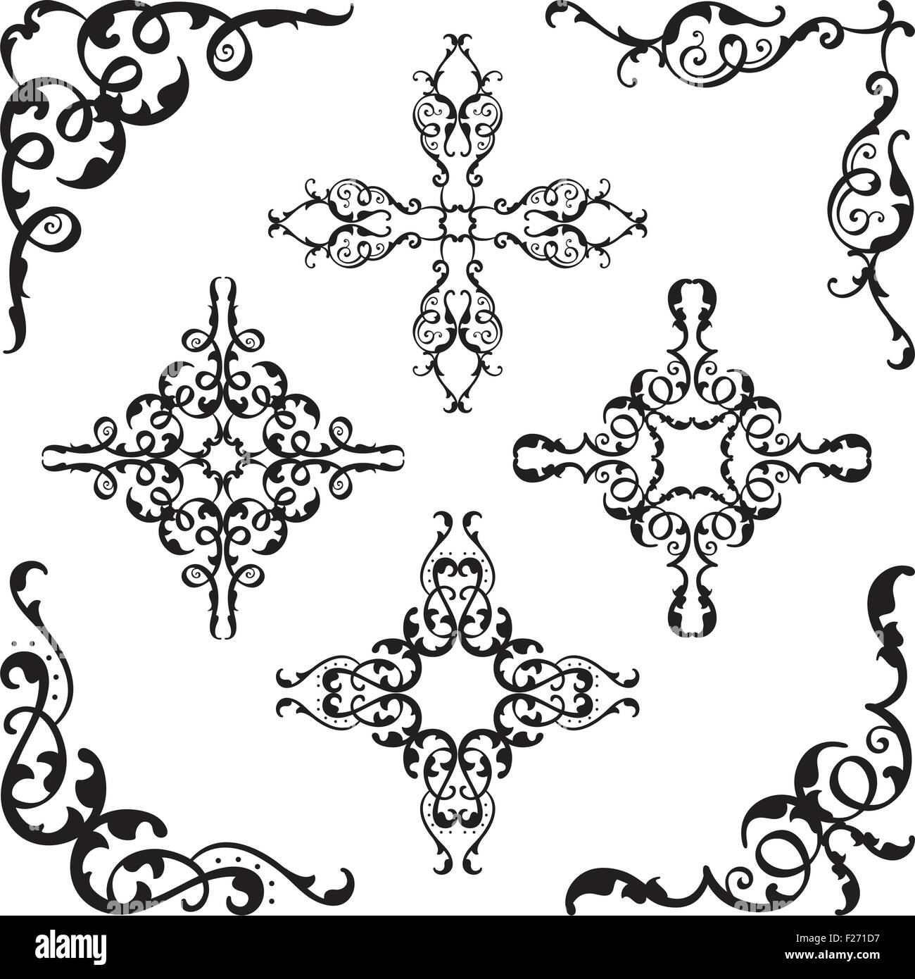 Baroque corner set is isolated on white Stock Vector Image & Art - Alamy