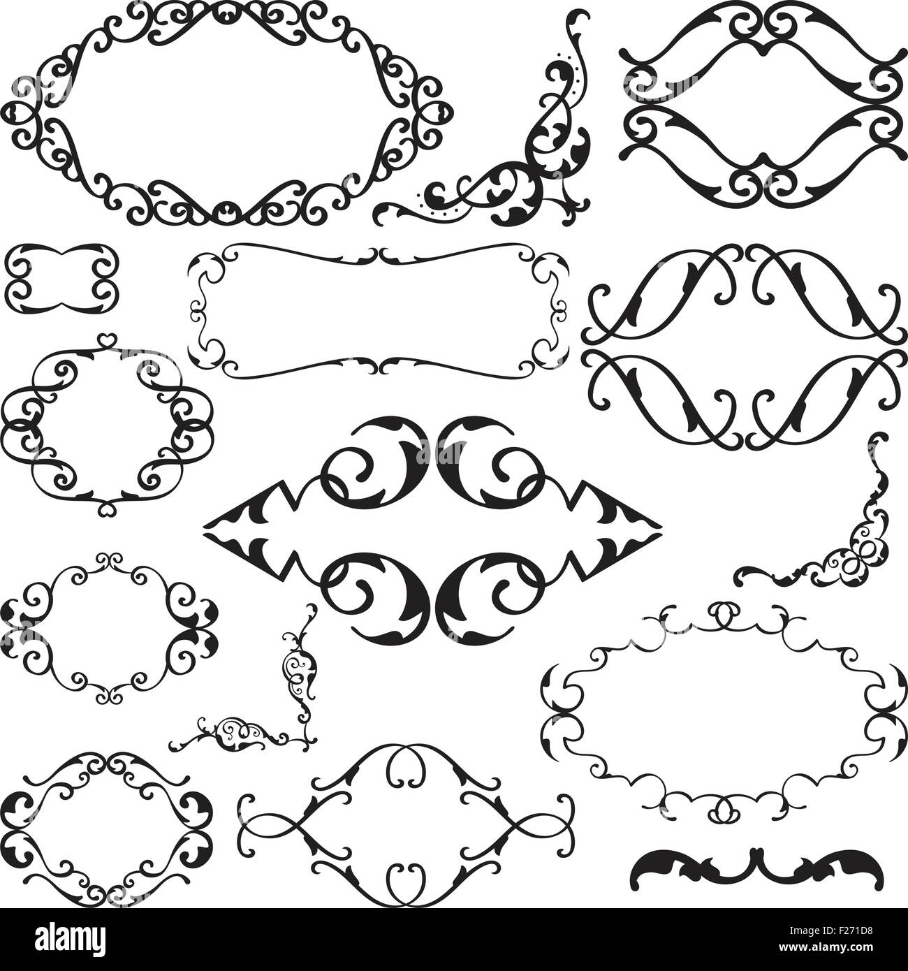 Fine baroque art ornate set is on white Stock Vector Image & Art - Alamy