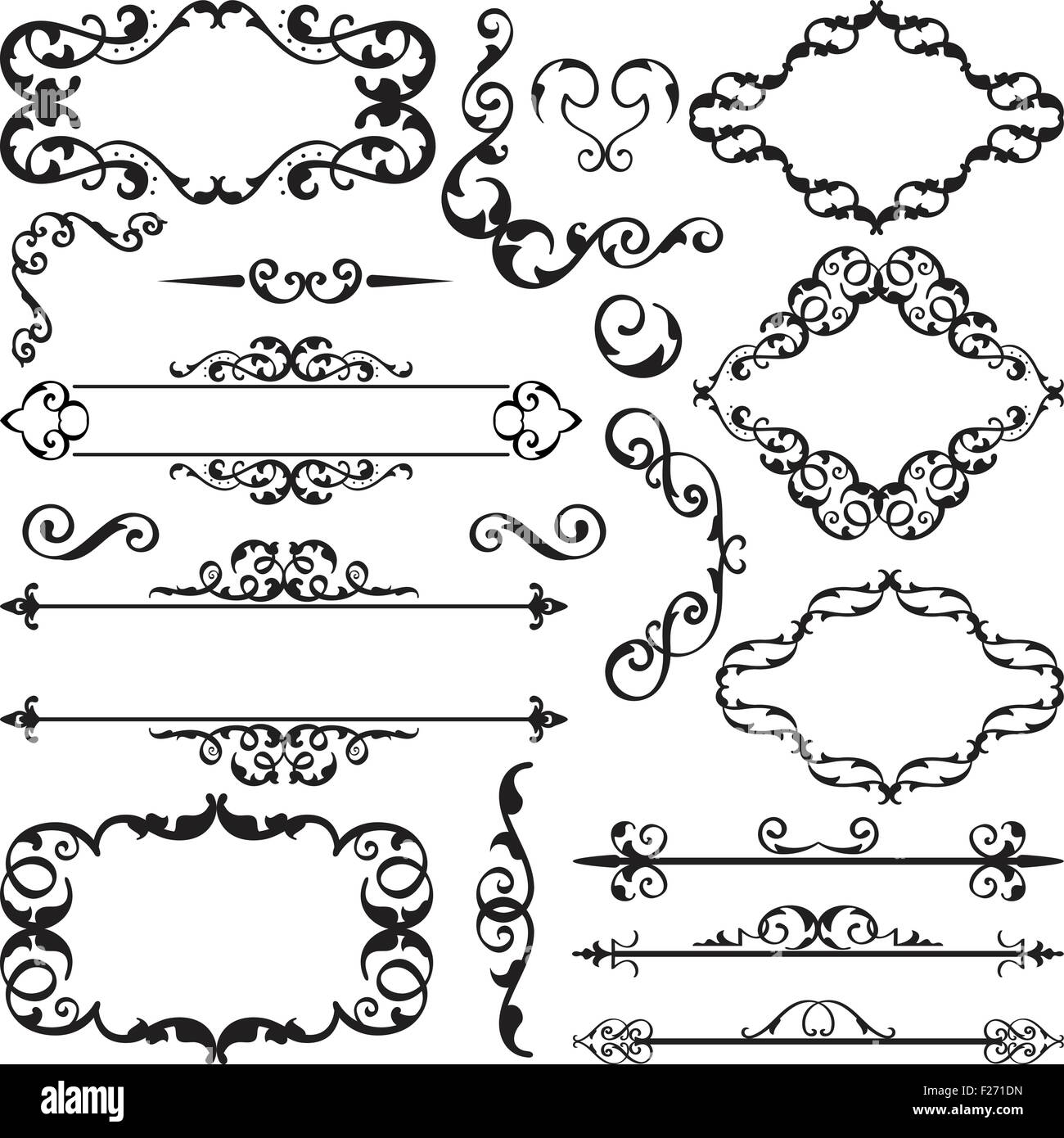 Vintage ornate art set is on white Stock Vector Image & Art - Alamy