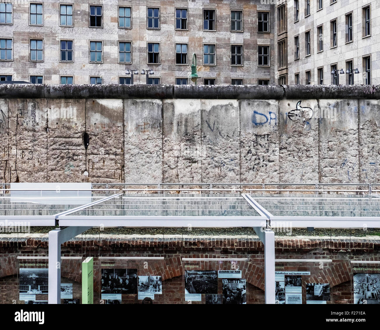 Berlin. Tourists visit Topography of Terror indoor and outdoor museum