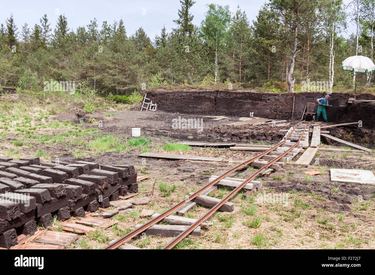 Making of bricks, Bavaria, Germany Stock Photo