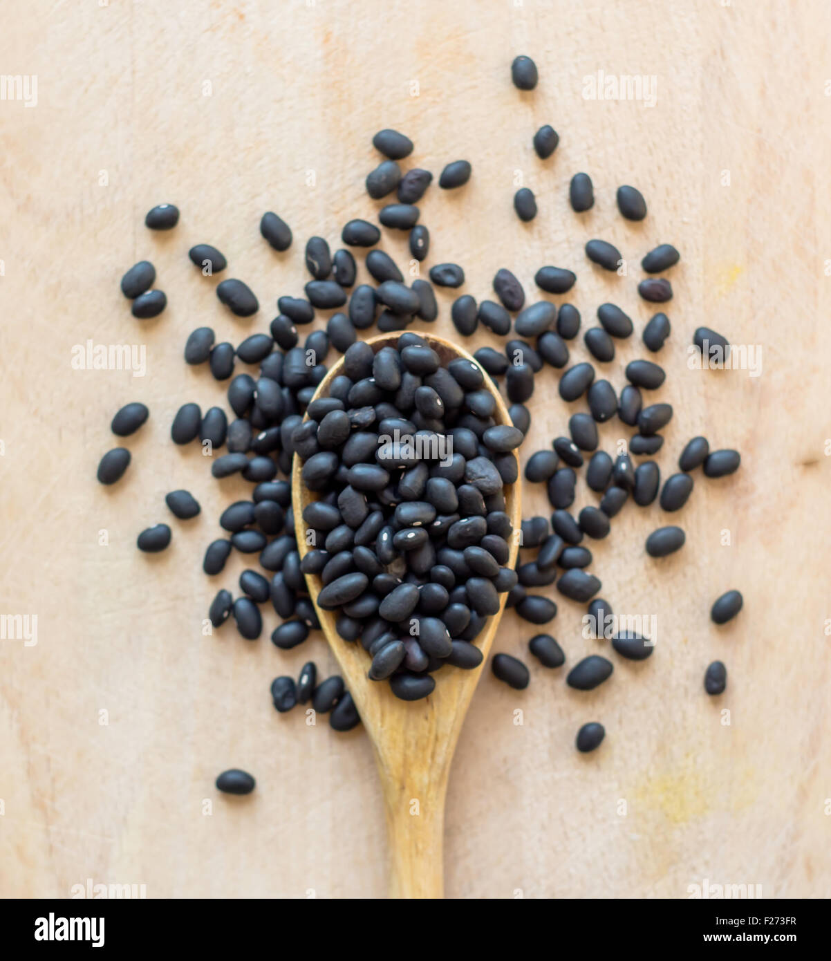 Black Turtle  Beans,shiny variety of common beans (Phaseolus vulgaris, popular in Latin American cuisine Stock Photo