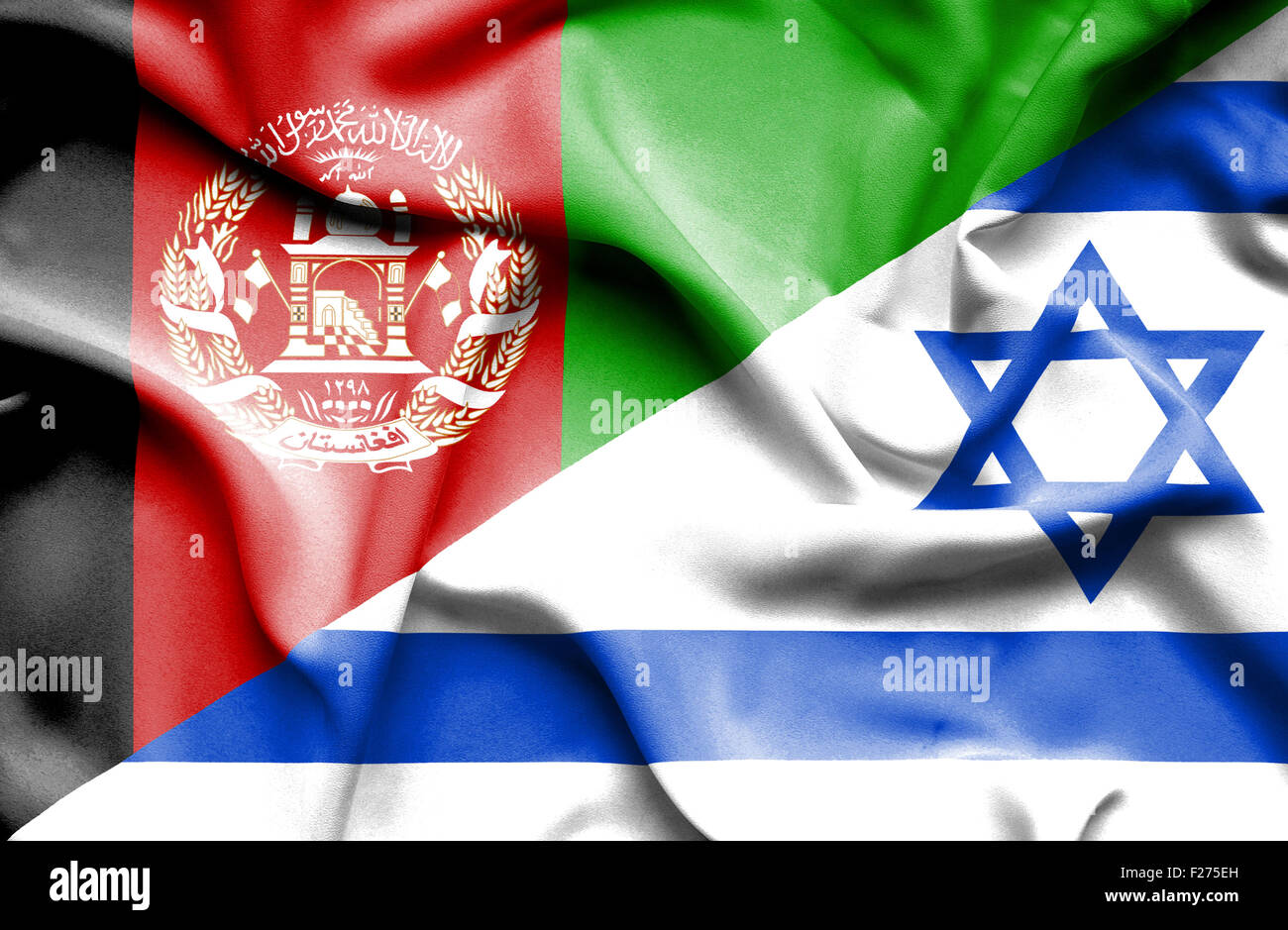 Waving flag of Israel and Afghanistan Stock Photo - Alamy