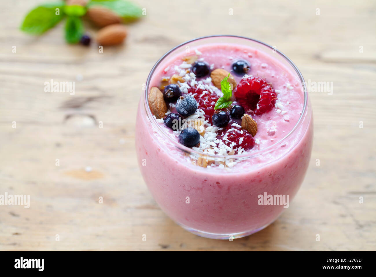 Raspberry smoothie Stock Photo