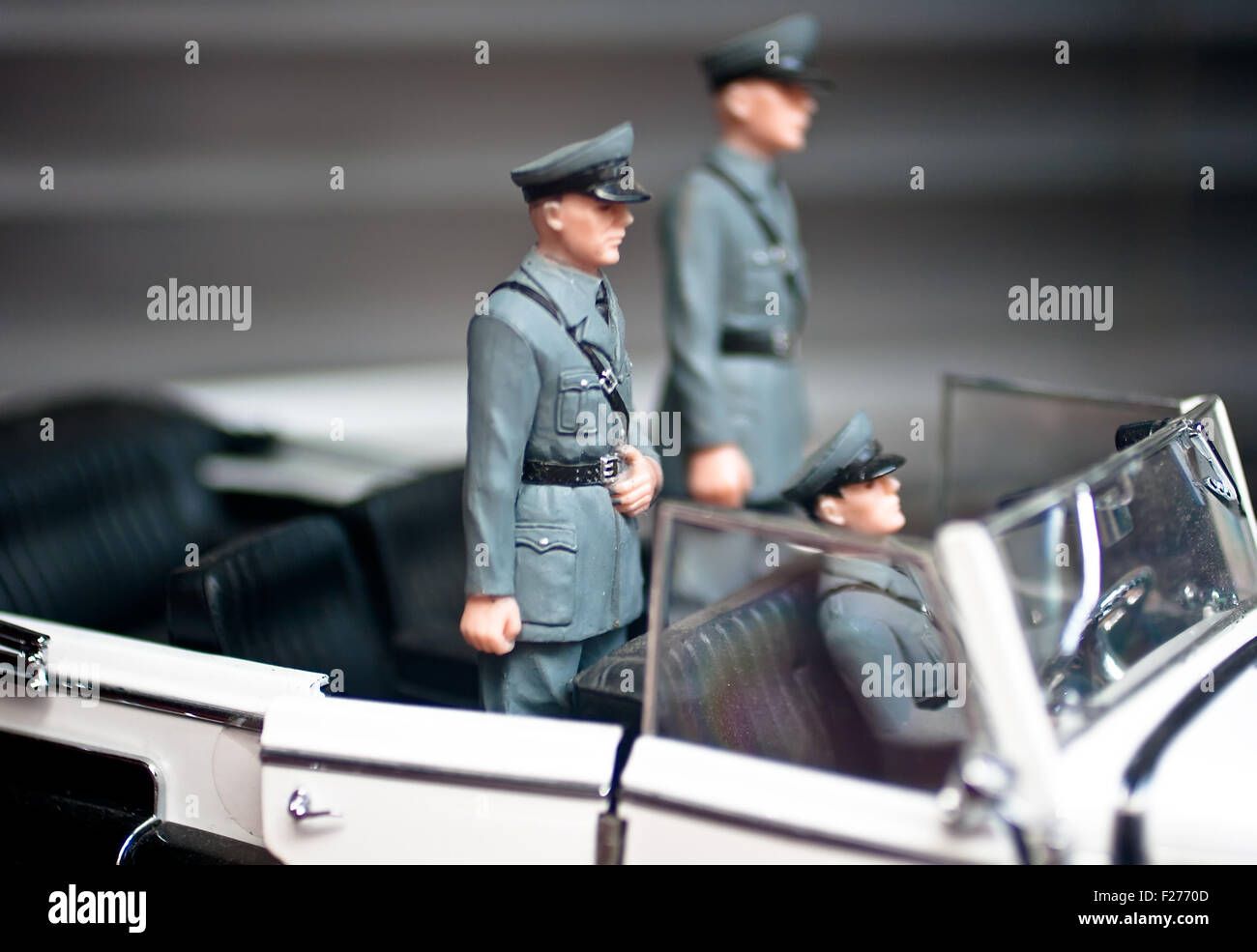 Toy soldiers on a car Stock Photo