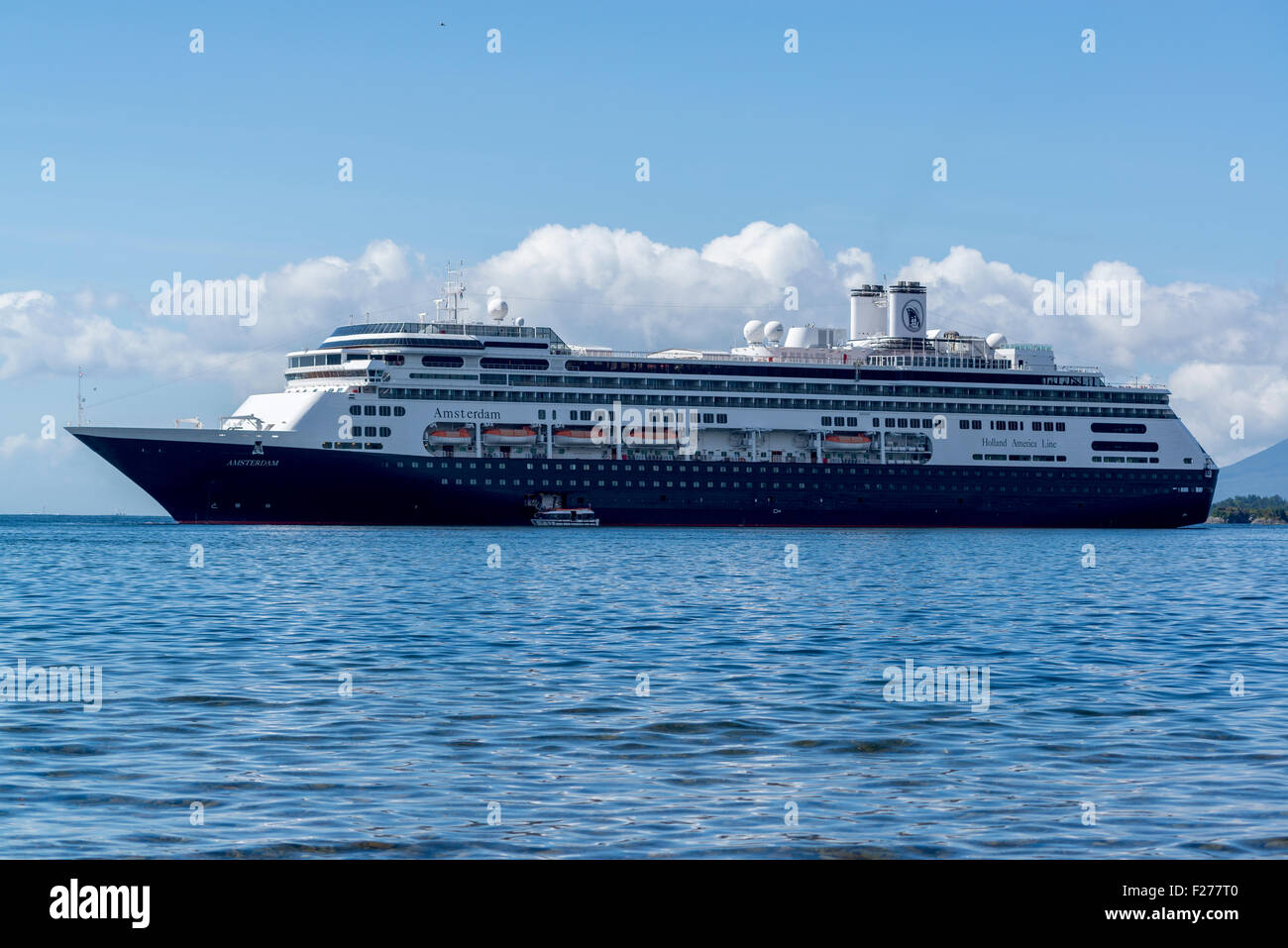 Holland America's cruise ship Amsterdam anchored in Sitka, Alaska. Stock Photo