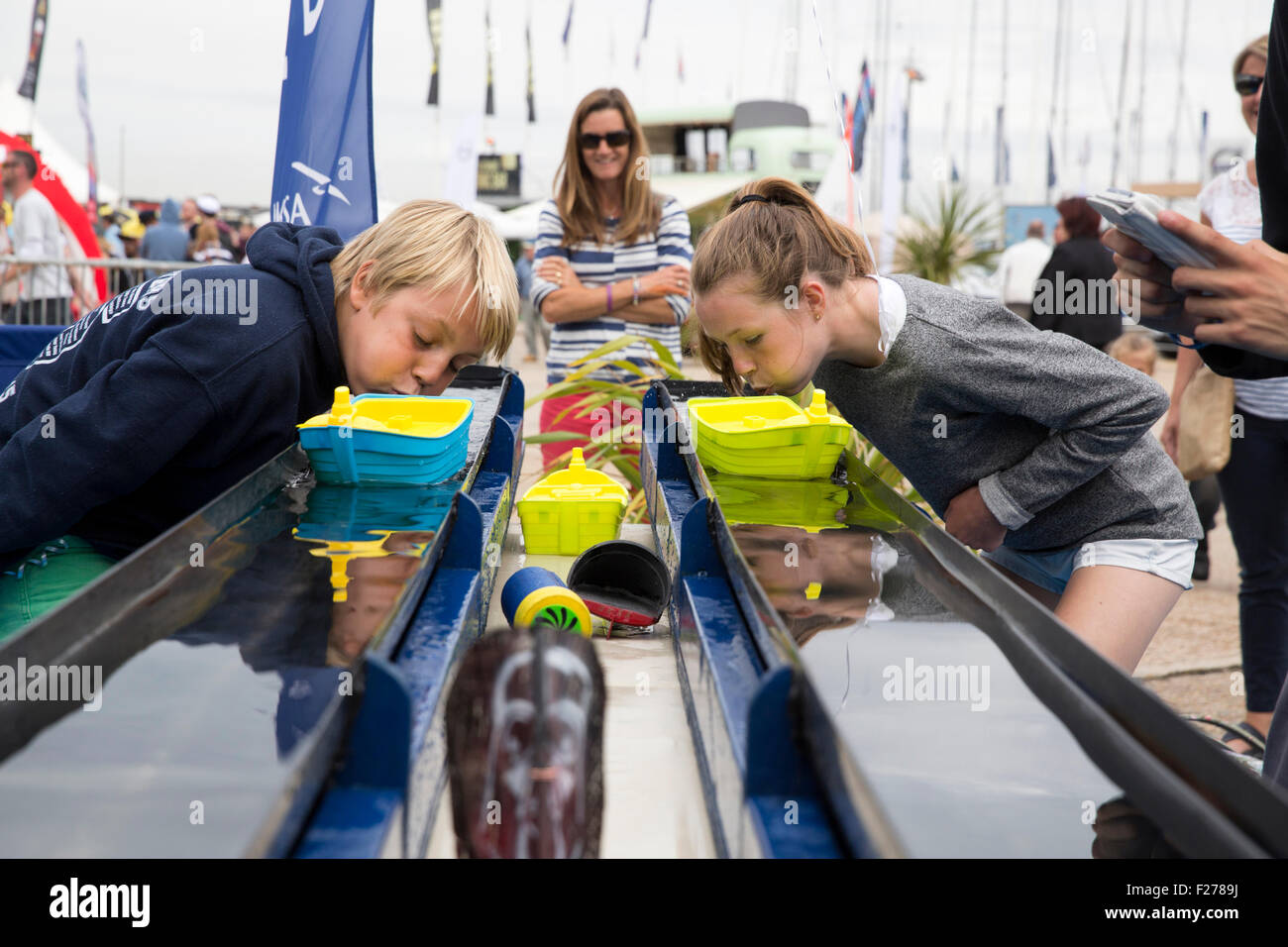 gutter boat racing during Cowes Week Stock Photo