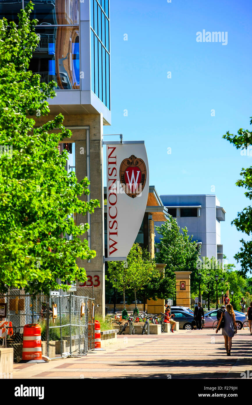 University of Wisconsin banner on the campus of the University of