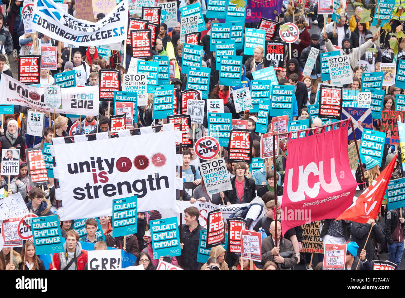 Students march during Demo 2012, calling for lower tuition fees and ...