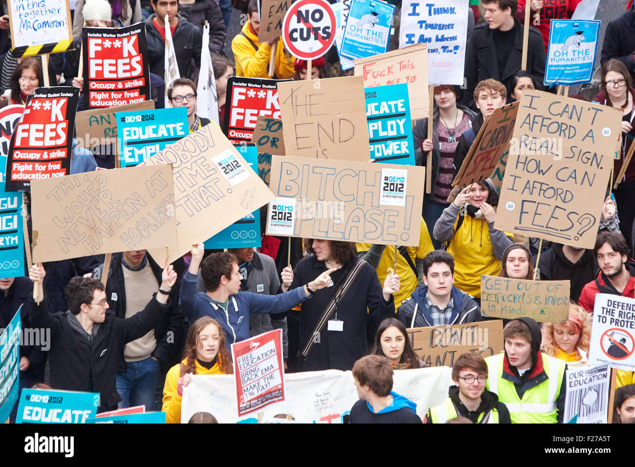 Students march during Demo 2012, calling for lower tuition fees and ...
