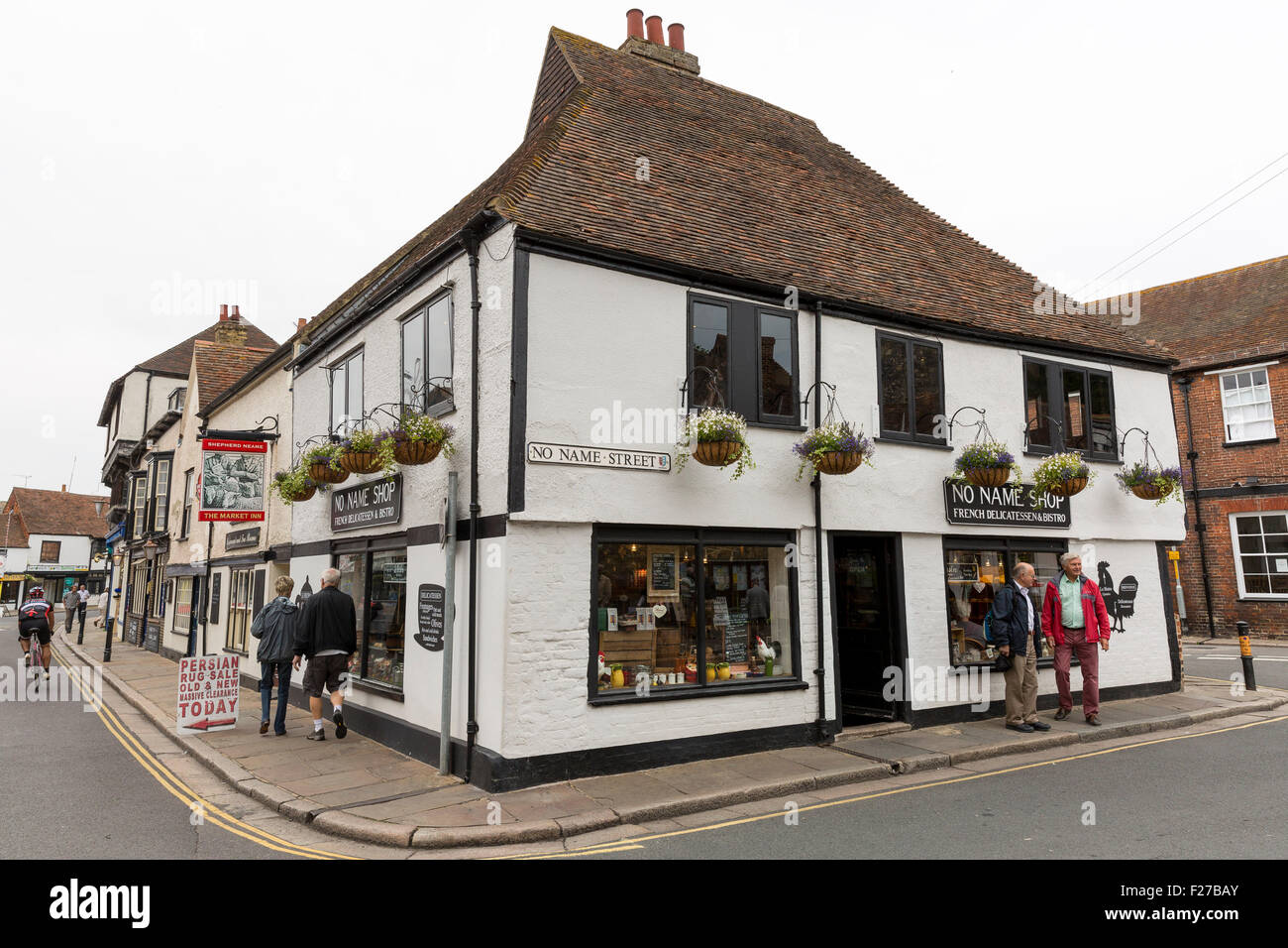 No name Street and Shop, Sandwich, Kent, UK Stock Photo