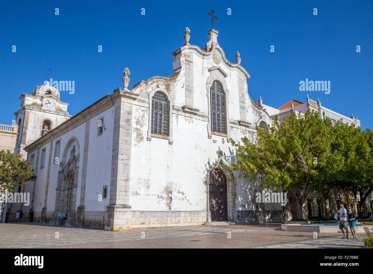 Igreja de S. Juliao, Church of Saint Julian, Praca de Bocage, Setubal town, Portugal Stock Photo