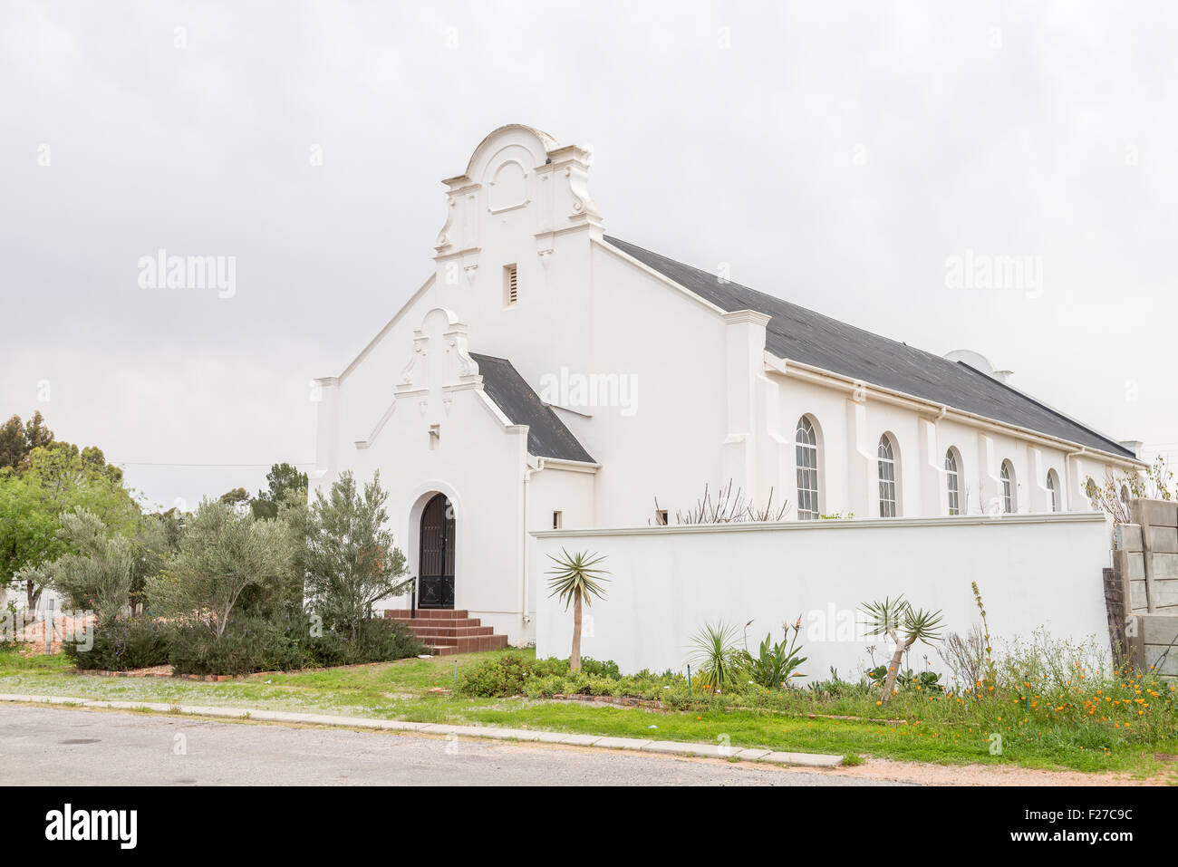 VANRHYNSDORP, SOUTH AFRICA - AUGUST 12, 2015: The historic mission church in Vanrhynsdorp was built in 1931 Stock Photo