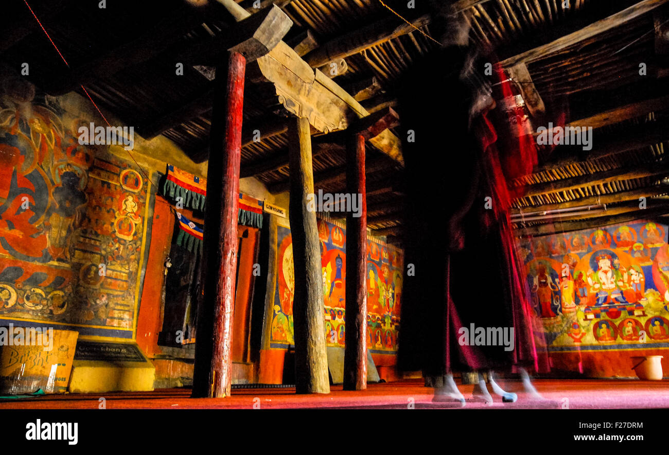 paintings in tabo monastery in spiti valley india Stock Photo