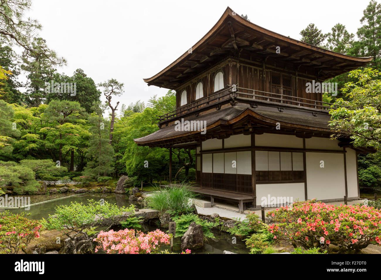 Kannon-den, the two storied main structure of Ginkaku-Ji, Kyoto, Japan Stock Photo