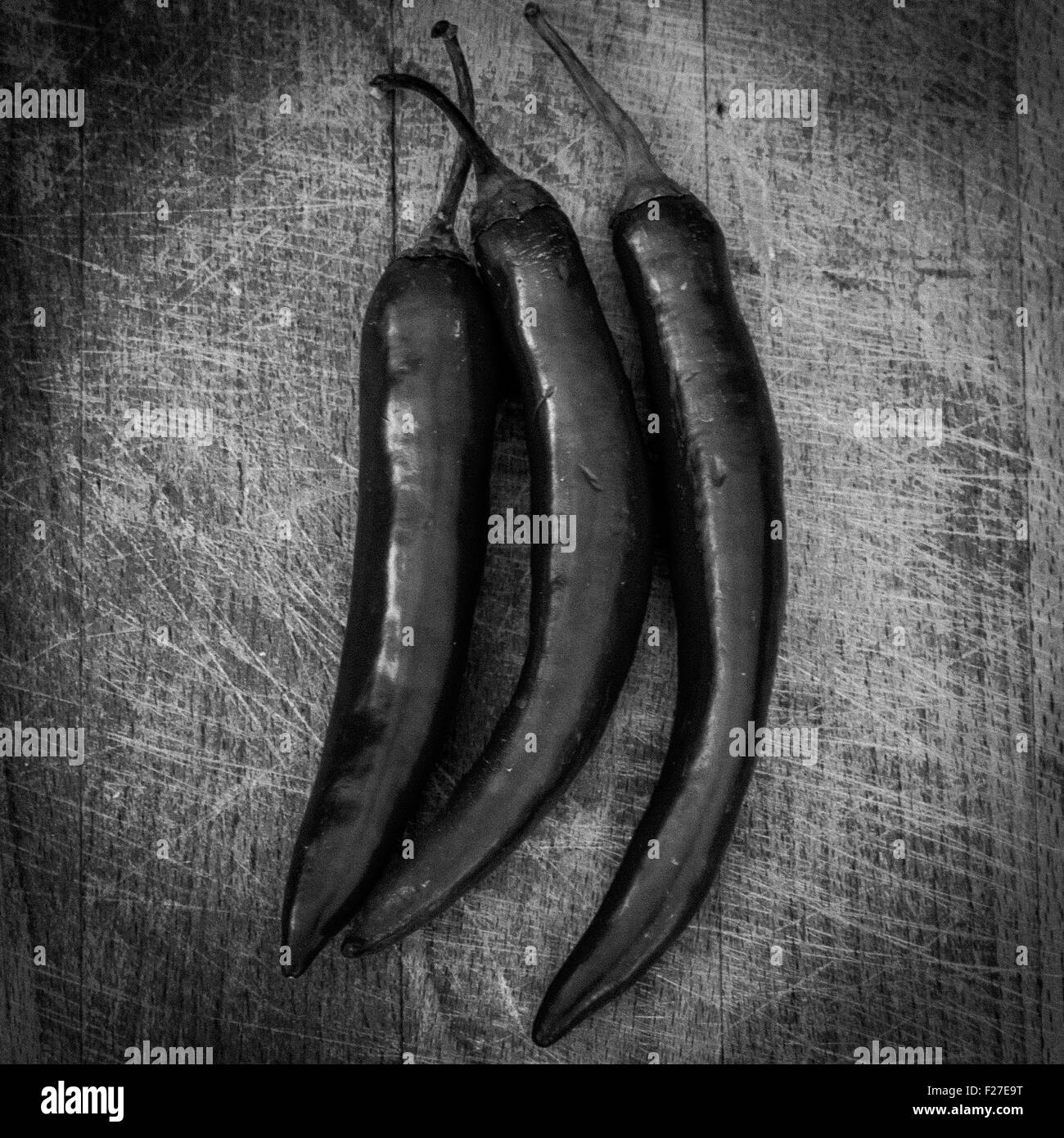 3 chillies Stock Photo