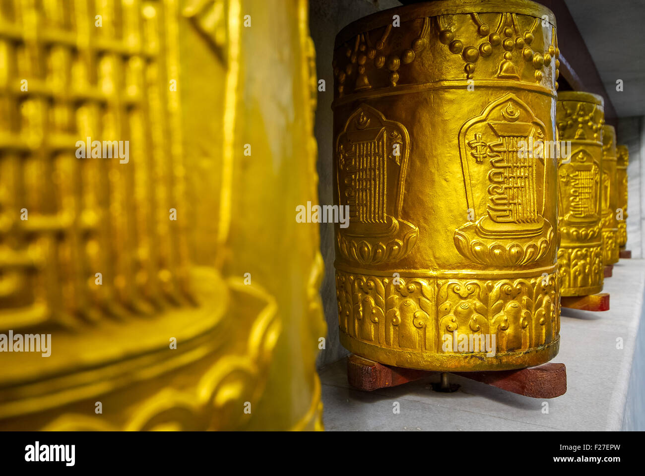 prayer wheels at monastery at tabo india Stock Photo