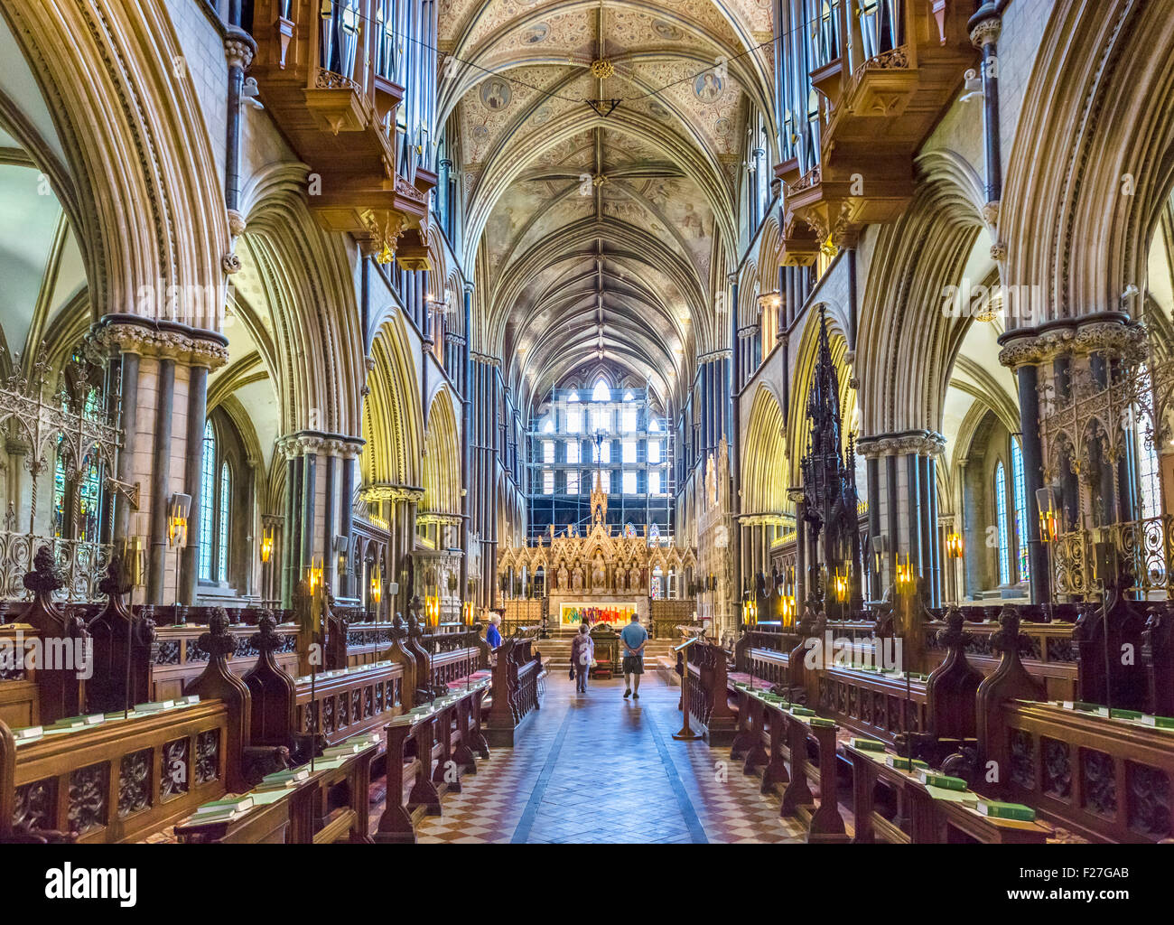 The quire in Worcester Cathedral looking towards the altar, Worcester