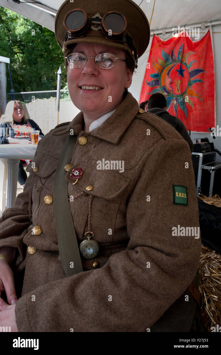 Upper Cwmtwrch, Wales, UK. 12th Sep, 2015. A festival of steam punk fashion and music. Credit:  ROGER TILEY/Alamy Live News Stock Photo