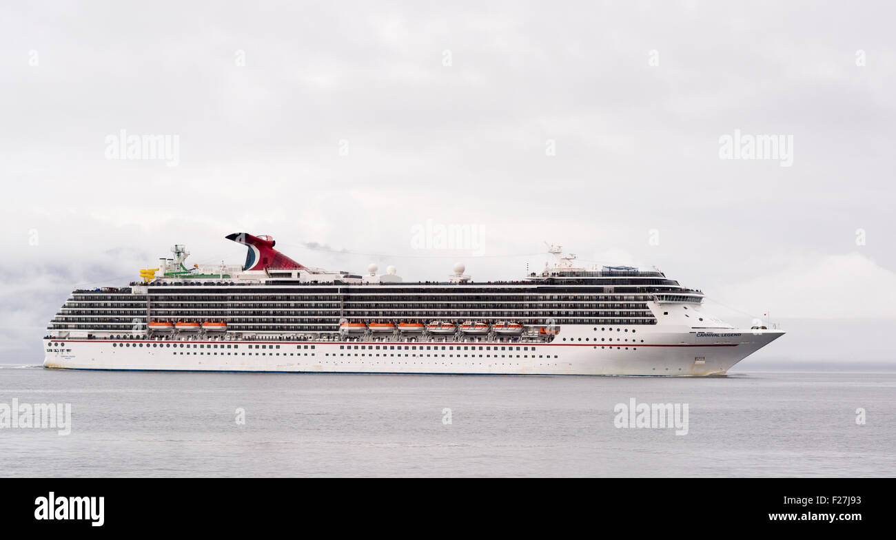 Carnival Legend cruise ship in Stephen's Passage, Alaska. Stock Photo