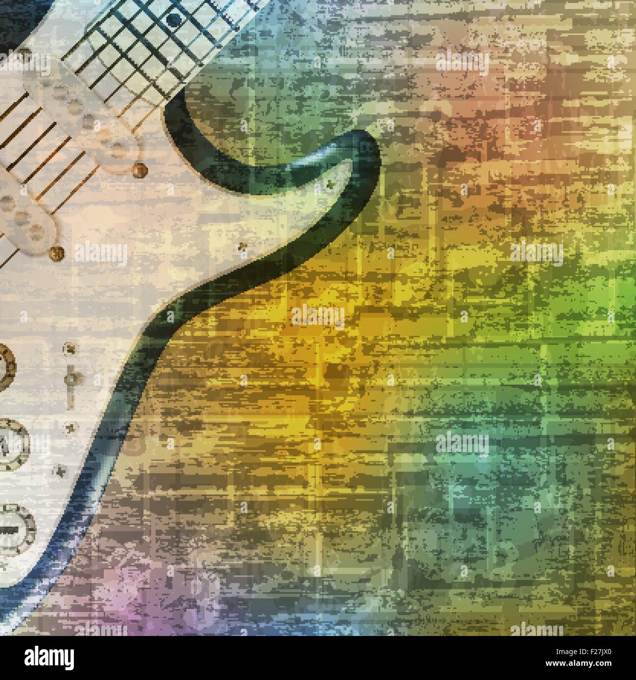 abstract green music grunge background electric guitar vector