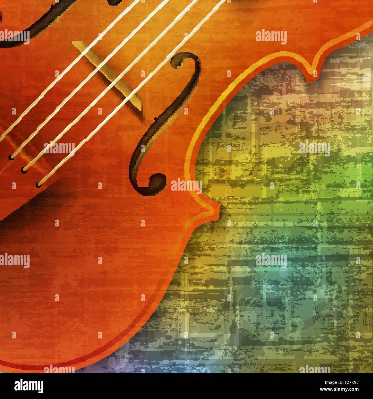 abstract green music grunge background violin vector illustration Stock ...