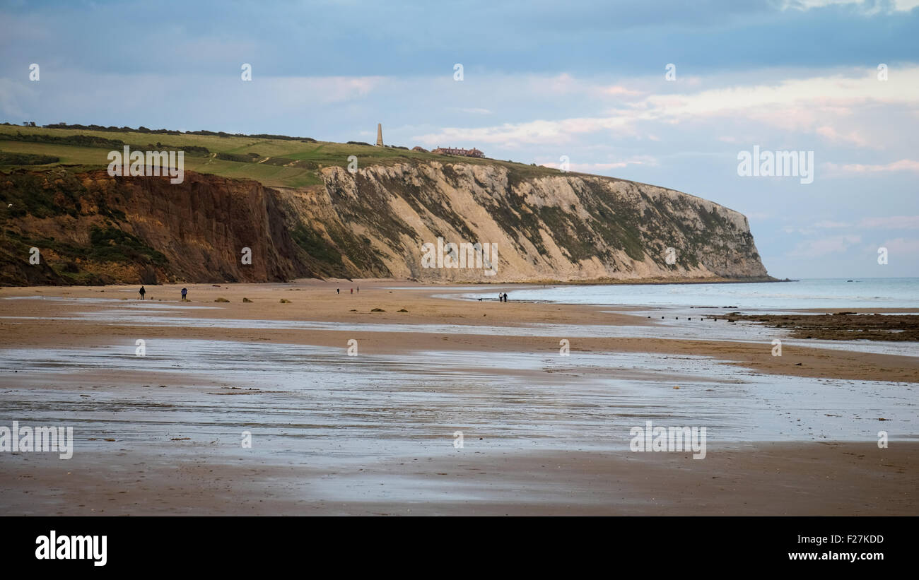 A general view of the rocky beach at Yaverland Stock Photo