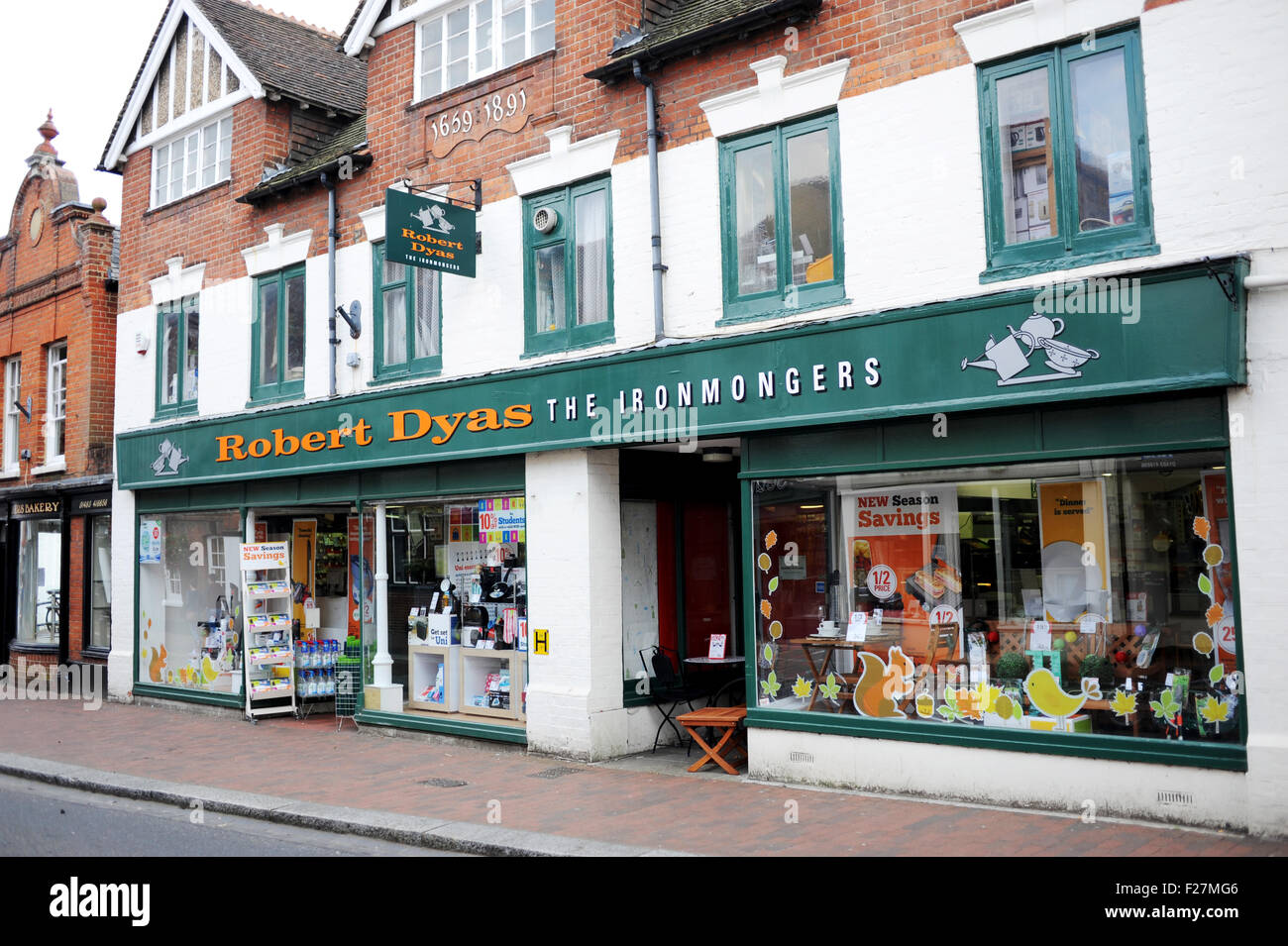 Godalming Surrey UK  - Robert Dyas Ironmongers store in the High Street Stock Photo